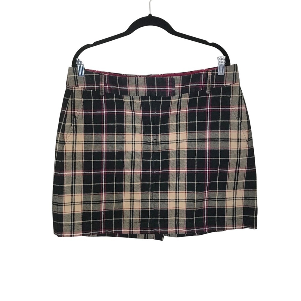 Plaid Mini Skirt Beige Black Pink Check Preppy Classic